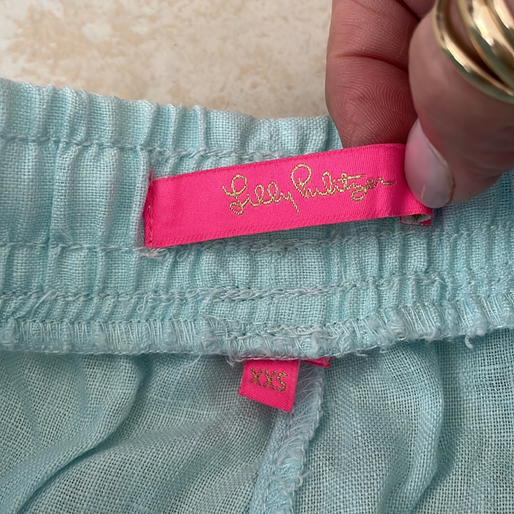 Lilly Pulitzer Light Blue Linen Shorts - Picture 2 of 9